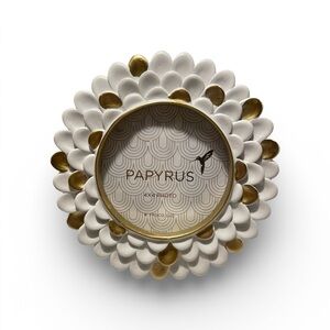 Papyrus Gold and White Petal Photo Frame - Fits 4x4 photo